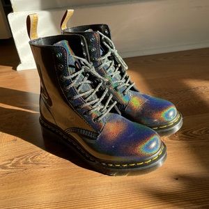 Dr. Martens 1460 PASCAL PRYSM Iridescent Gunmetal Ankle Boots